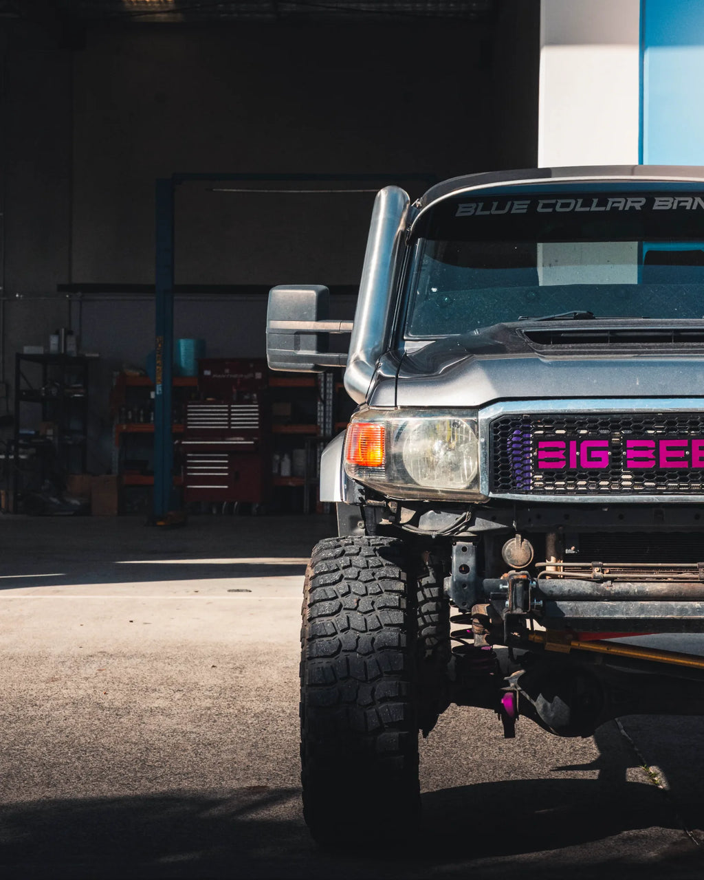 Weld detail on the Toyota Landcruiser 70 Series V8 snorkel