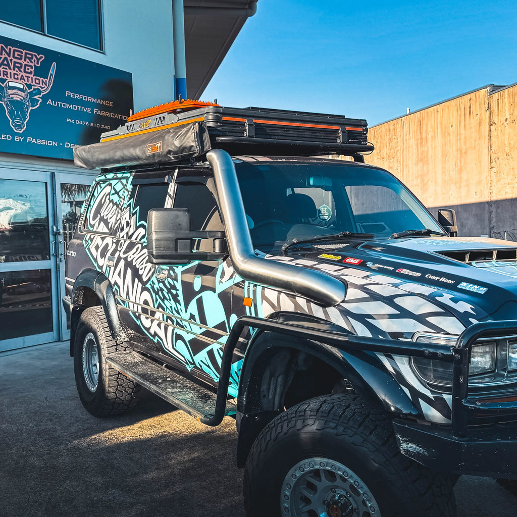Toyota Landcruiser 80 Series fitted with the Angry Arc 5-inch snorkel