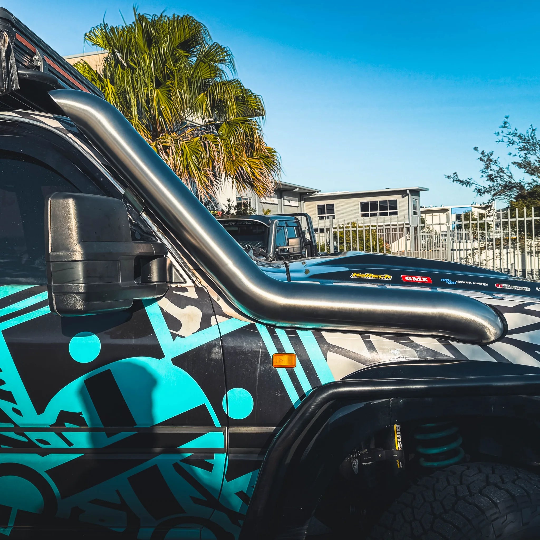 Angry Arc 80 Series snorkel, three-quarter view